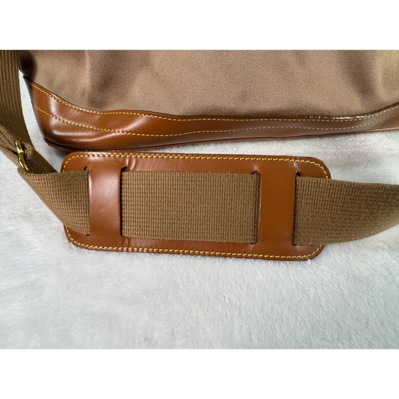 VTG Dooney & Bourke Vintage Canvas Leather Travel Weekender Bag Tan Brown - Picture 8 of 13